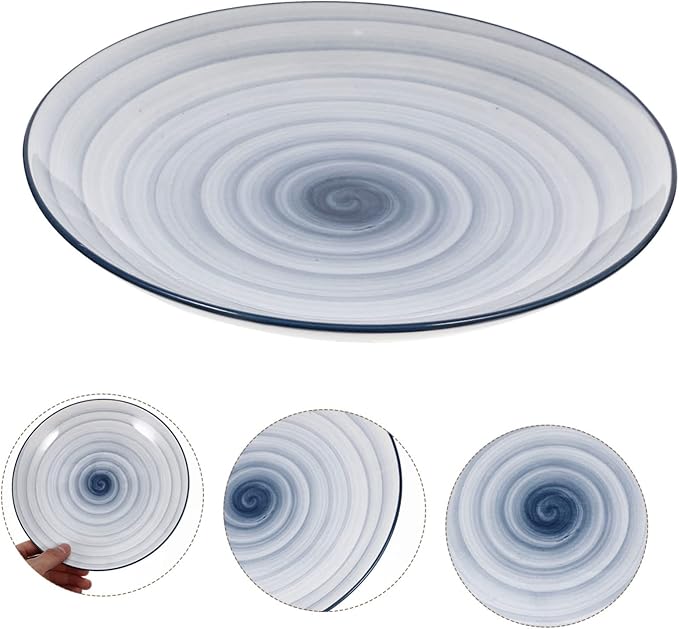 Ceramic Bowl Dish Gradient Spiral Design Multi-function Food Holder for Appetizers Pasta Fruits Snacks for Home Restaurant Table Decor