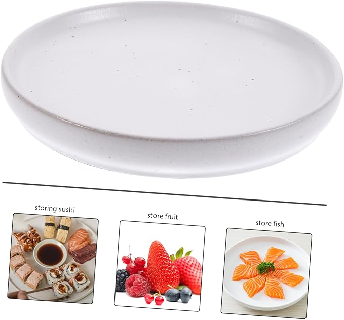 Happyyami Ceramic Appetizer Plate Vintage Style Sushi Storage Dish Elegant Food Serving Plate for Snacks Desserts Parties and Home Use Lightweight Reliable Kitchen Supply