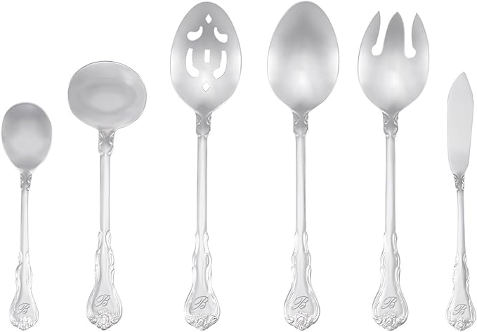 RiverRidge 46-Pc. Monogrammed Flatware, Service for 8, Bouquet Pattern - J