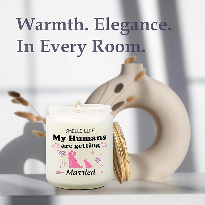 Dog Wedding Gifts for Couples 2025, Engagement Party Decorations Gift, Wedding Favor Gifts for Guests, Funny Married Couple, Bridal Shower Gift for Bride, Lavender Scented Candle