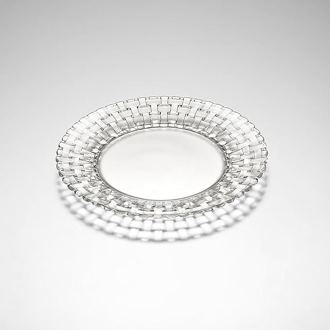Nachtmann Bossa Nova Collection Set of 2 Dinner plates | Crystal Glass Salad, Pasta, and Appetizer Plates 10.5 Inch Clear Dinnerware | Dishwasher Safe