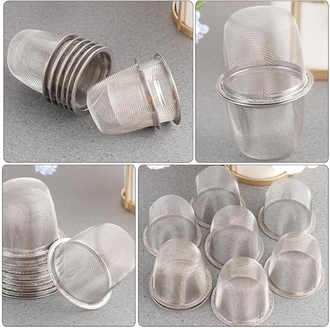 Hemoton 10pcs Stainless Steel Tea Infuser, Extra Fine Mesh Tea Strainer Insert for Loose Tea, Tea Steeper Basket Filter for Teapot, Mug, Cup