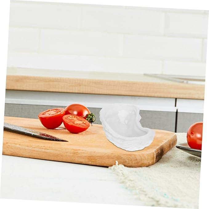 ABOOFAN 1Pc Ceramic Sauce Dish Unique Decorative Condiment Tray for Home Restaurant Oyster Shaped Plate for Dipping Sauces Seasonings and Appetizers