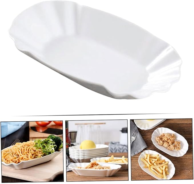 2pcs Ceramic Snack Plates Unique French Fries Serving Dish for Home Decor Creative Decorative Bowls for Appetizers Desserts and Snacks