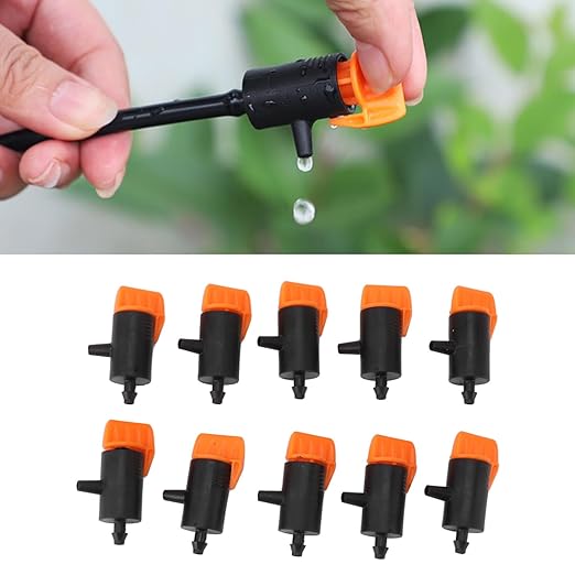10 Pieces Drip Emitter,Adjustable Flag Irrigation Dripper for Garden Trees and Shrubs Watering,for Succulents Plants Lawn Flower Irrigation System