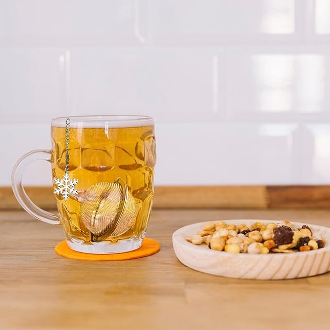 Numola‌ ‌Tea Infuser‌ with Snowflake Pendant - ‌Stainless Steel Tea Strainer‌ for ‌Loose Leaf Tea Steeper‌, ‌Tea Infuser for Loose Leaf Tea‌ - Handmade Tea Ball Filter for Kitchen & Home Use