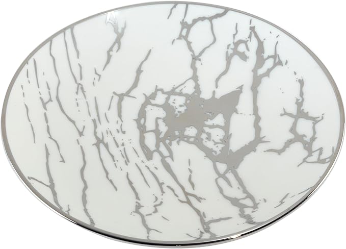 Certified International Matrix Silver Plated 6" Luncheion/Canape Plates Set of 6 Assorted Designs