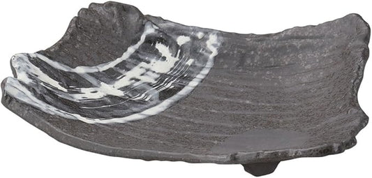 Yamashita Kogei 14042760 Galaxy Three Foot Appetizer Plate, 9.4 x 7.7 x 2.0 inches (24 x 19.5 x 5 cm)