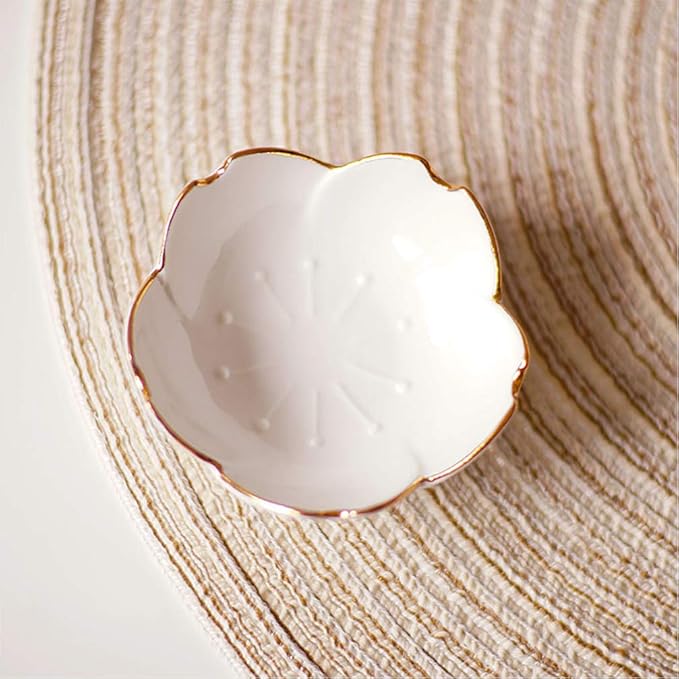 2pcs Ceramic Dip Bowls Sauce Dishes Seasoning Serving Bowl Sushi Soy Plate for Snack Sushi Fruit Appetizer Dessert-White