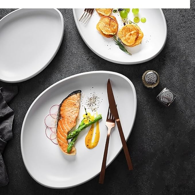 Appetizer Plates Ceramic Dinner Plate Cooking Plate Snack Dessert Tray Creative Hotel Restaurant Tableware Pasta Steak Plate Cheap Plates(A)