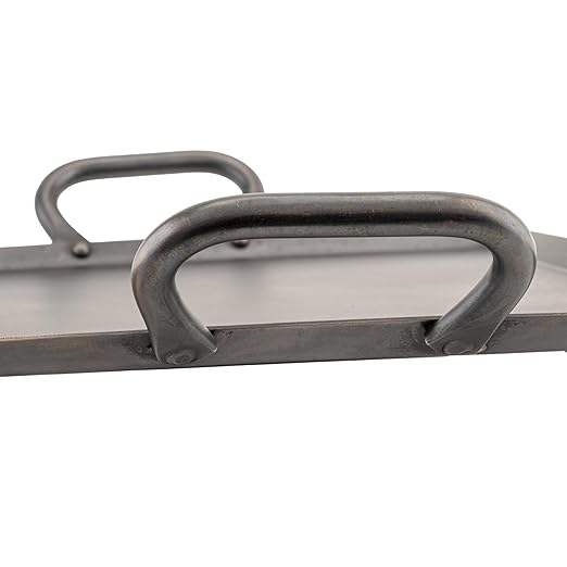 G.E.T. SSTPD-1612-ANT Heavy-Duty Metal Serving/Ottoman Tray with Handles, 16" x 12", Hammered Bronze
