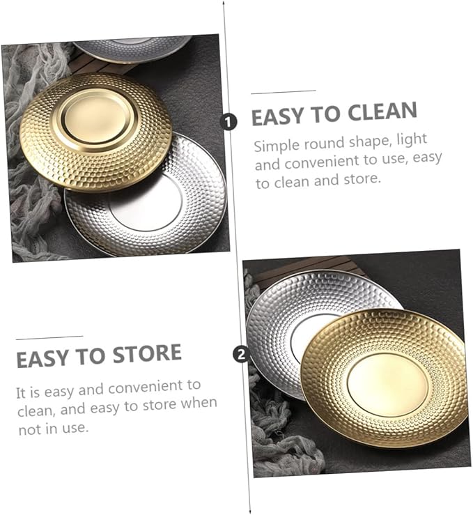 LIFKOME Stainless Steel Fruit Tray Multi-functional Serving Platter for Bbq Snacks Desserts