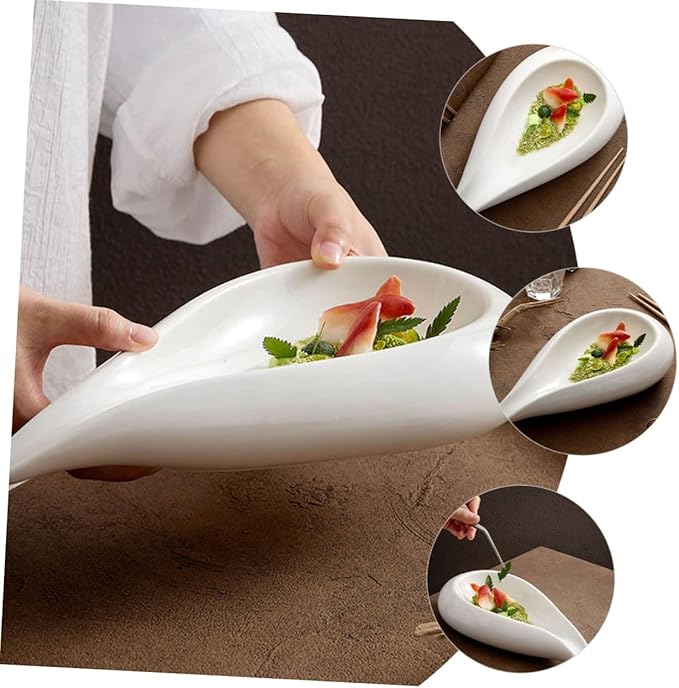 Ceramic Appetizer Plate Unique Water Drop Design Serving Dish for Salad Dessert and More for Restaurants and Daily Use Easy to Clean Ceramic