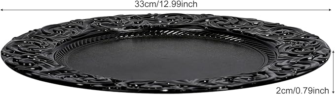 Black Plastic Charger Plates Set of 150, 13” Reusable Party Chargers for Dinner Plates, Elegant Round Service Plate Chargers Bulk Decorative for Wedding, Catering Table Decor