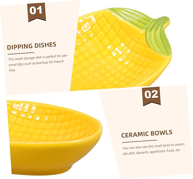 Ceramic Corn Dish for Dipping Sauce Appetizer Plate Unique Serving Tray