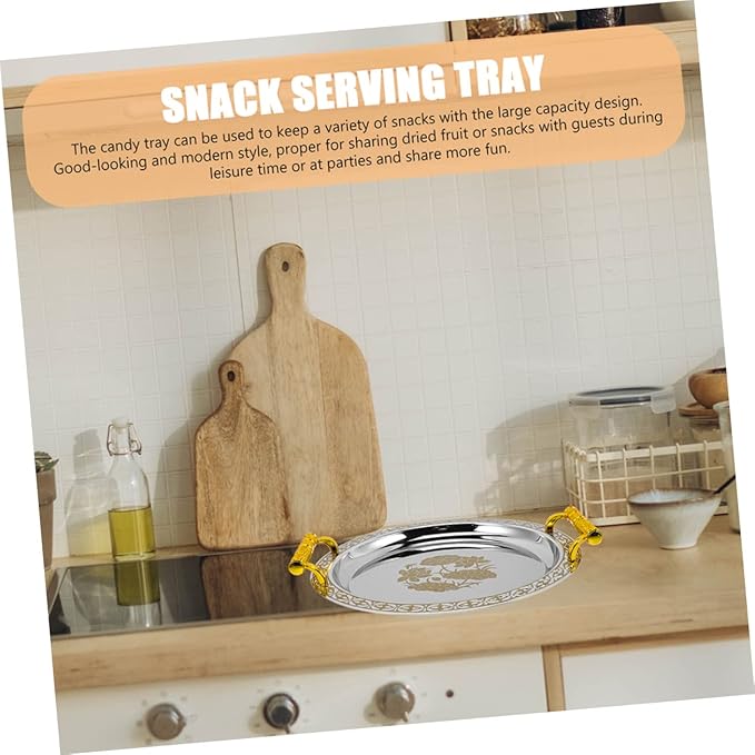 Stainless Plastic Multi-use Serving Tray Elegant Decorative Snack Plate