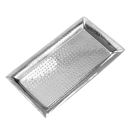 American Metalcraft HMRT814 Stainless Steel, Hammered Tray, Rectangular, Small