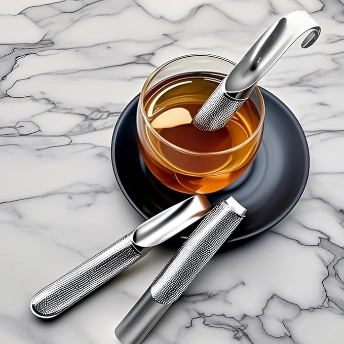 Stainless Steel Tea Diffuser & Creative Pipe-shaped Infuser with Hanging Hook, Tea Interval Diffuser for Loose Tea, Coffee (1)