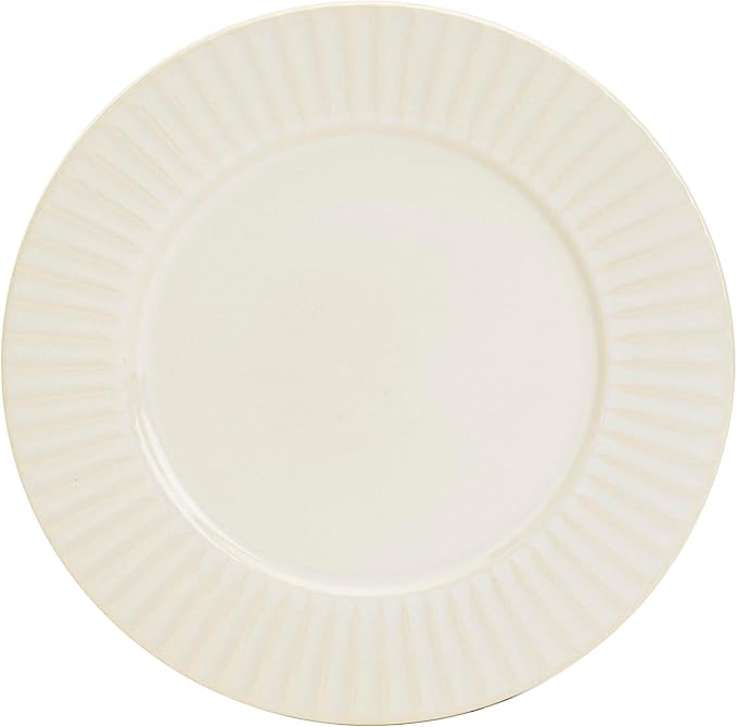 Tabletops Gallery Richmond 12-Piece Reactive Glaze Stoneware Dinnerware Set of Kitchen Dishes, Dinner Plates, Cereal Bowls, Service for 4, White