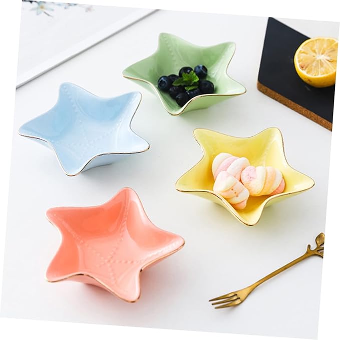 Ciieeo 3pcs Elegant Ceramic Sauce Dish Dipping Plates for Condiments Appetizers and Sauces Lightweight Non-slip Design for Home and Restaurant Use Random Color Selection