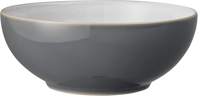 Denby - Elements Fossil Grey Dinner Set For 1-4 Piece Ceramic Tableware - Dishwasher Microwave Safe Crockery Single Place Setting - 1 x Dinner Plate, 1 x Small Plate, 1 x Cereal Bowl, 1 x Coffee Mug