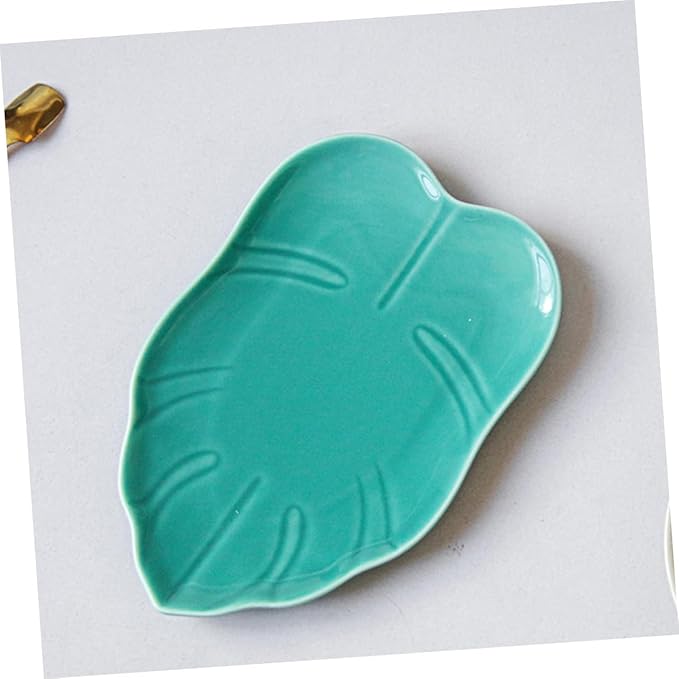 Ciieeo Ceramic Leaf Plate Decorative Dinnerware Simple Design for Dessert Appetizers Snacks Oven Safe Easy to Clean