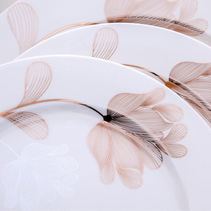 60 Heads Jingdezhen Ceramic Dinnerware Set Kitchen Tableware Ceramic Plates and Dishes Bowls 60pcs combination dishes set-WHITE