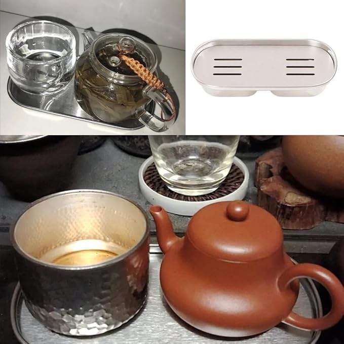 Espresso Cups Drip Tray Tea Cup Saucer Small Glass Teacup Serving Tray Coffee Countertop Drip Trays for Chinese Ceramic Kung Fu Tea Set Double Wall Insulated Espresso Mugs Coffee Shot Glass