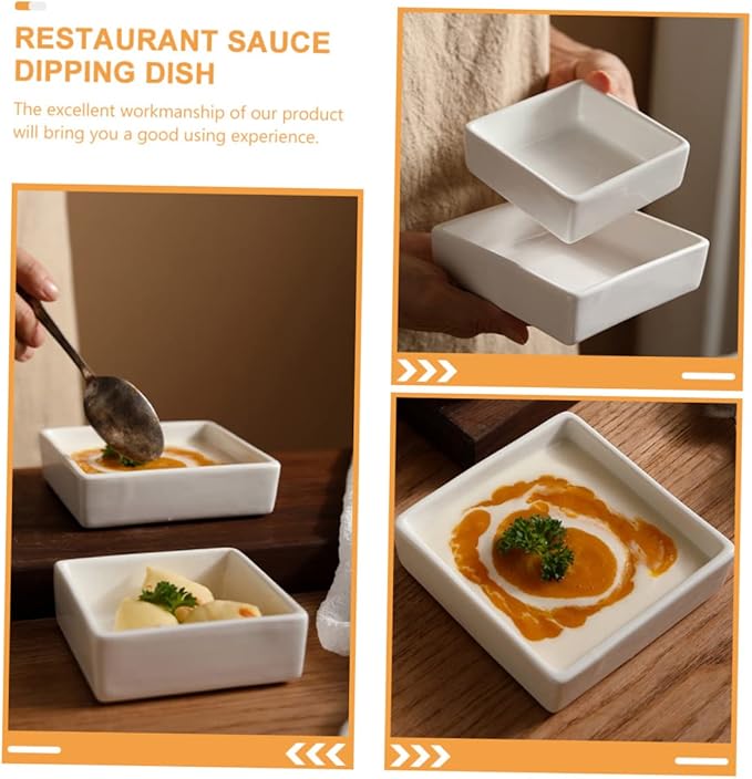 2pcs Sauce Dish Multipurpose Snack Dessert Holder for Sauces Spices and Appetizers for Home Restaurants and Buffets