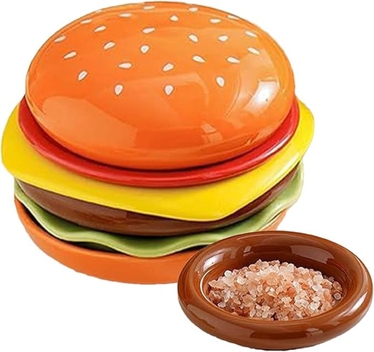 Appetizer Plates - 6 Tiers Hamburger Appetizer Plates | Dinner Plate Ceramic Burger Shape Dinnerware Cute Decorative Kitchen Dishes for Snack Salad Dining