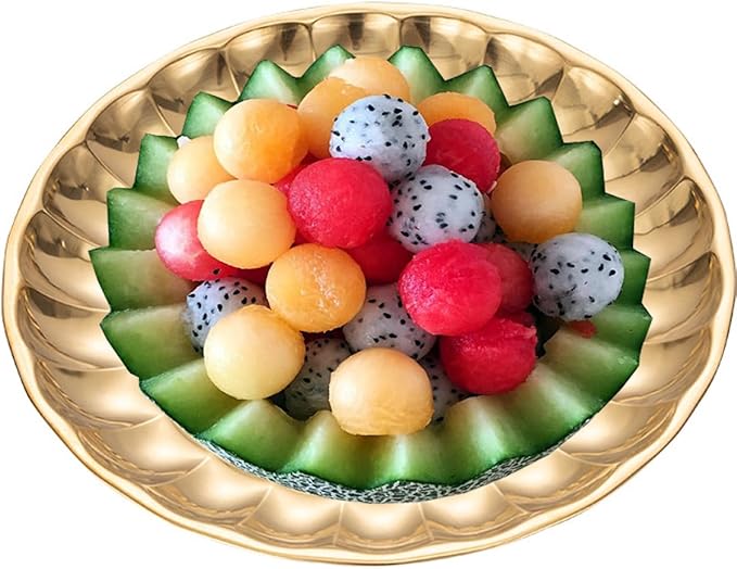 Stainless Steel Gold Plates 8.5 Inch Lightweight Unbreakable Dinner Dishes Plates 2 Pack Dessert Snack Plates for Outdoor Camping Wedding - Reusable & Shatterproof
