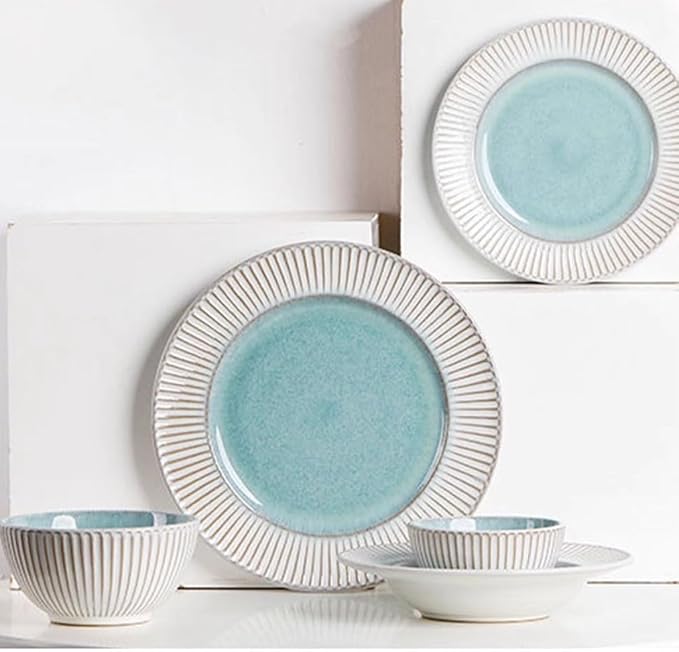 Dining Plates Simple And Creative Embossed Ceramic Western Steak Plate Tableware Dinner Plate
