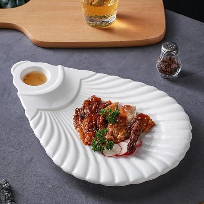 Appetizer Plates White Special-Shaped Ceramic Restaurant Hotel Cold Dish Sushi Fruit Salad Kitchen Snack Plate Tableware Cheap Plates(A)