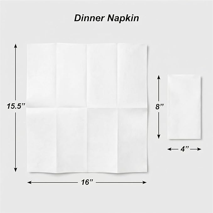AMERICAN HOMESTEAD Paper Napkins - White Disposable Linen-Like Dinner Napkins - Restaurant-Quality Table Serviettes for Weddings, Parties, and Events - 15.75" x 15.75" - 100 Count