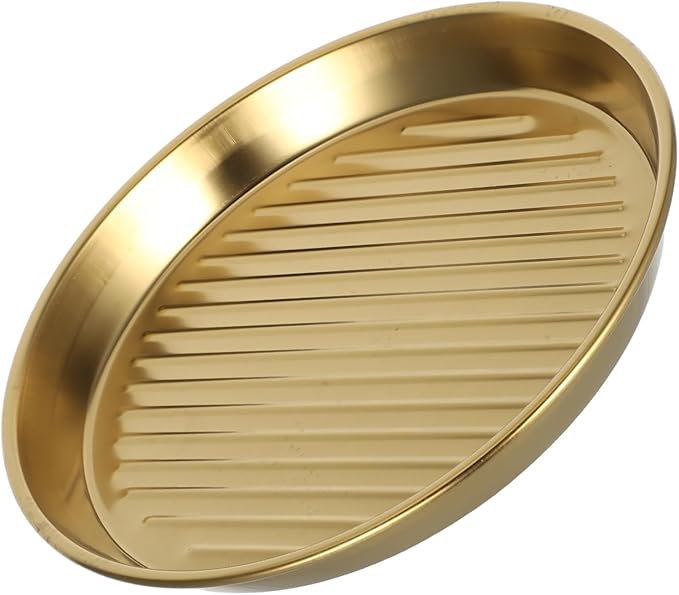 GLEAVI Stainless Steel Snack Plate 20cm Grilled Meat Dish Versatile Plate for Seafood Steaks Ideal for Camping Birthdays