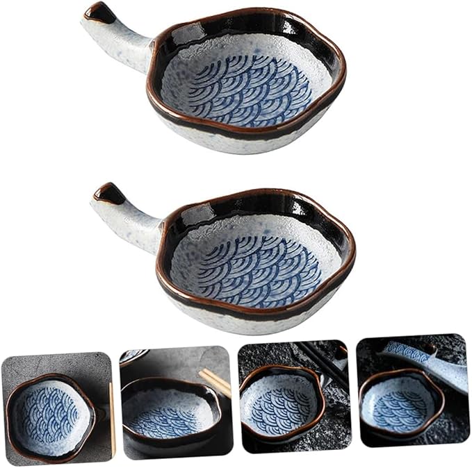 2pcs Japanese Dipping Dish Cutlery Tray Vintage Tray Dessert Trays Ceramic Chopsticks Holder Mini Sushi Tray Dip Dishes Sauce Plate Sauce Dipping Dish Ceramic Chopstick Rest