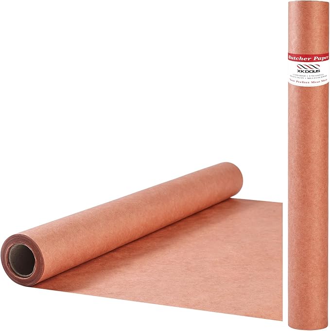 Pink Butcher Paper Roll Unwaxed 17.5 Inch x 30 Feet, BBQ Peach Wrapping Paper for Wrapping and Smoking Meat