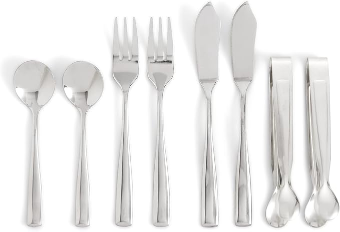 HIC Kitchen Charcuterie Serving Tool Set, 18/8 Stainless Steel, 8-Piece Set