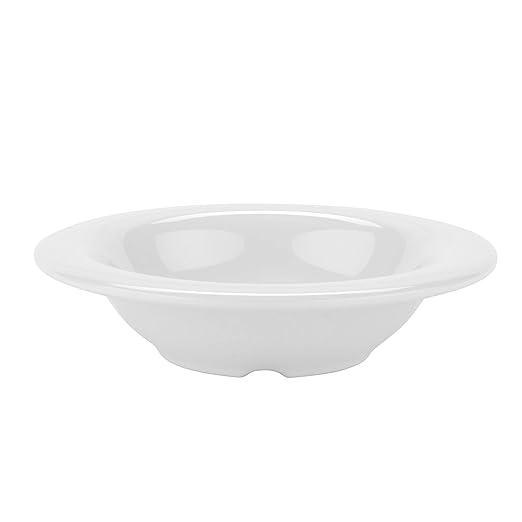G.E.T. B-86-DW Melamine Narrow Rim Fruit/Dessert Bowl, 8 Ounce, White (Set of 12)