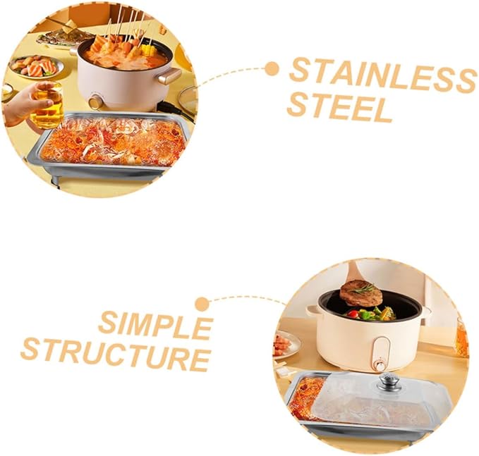 Alipis 430g Versatile Stainless Steel Serving Tray Legs Lunch Tray for Buffet Foods Holder