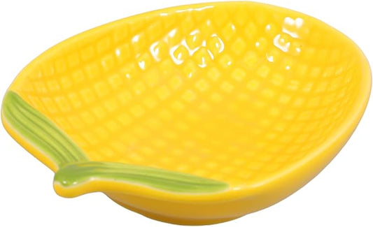 OUNONA Corn Shaped Ceramic Dipping Bowl for Soy Sauce Oil Seasonings Appetizer Plate for Family Gatherings Parties Restaurants Cute Food Serving Dish