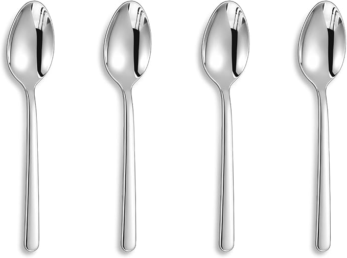 KEAWELL Premium Lucent 4-Piece 5.8 inch Spoon Set – 18/10 Stainless Steel Silverware with Mirror Polish, Dishwasher Safe for Table Setting and Entertaining (4, Small Spoons)