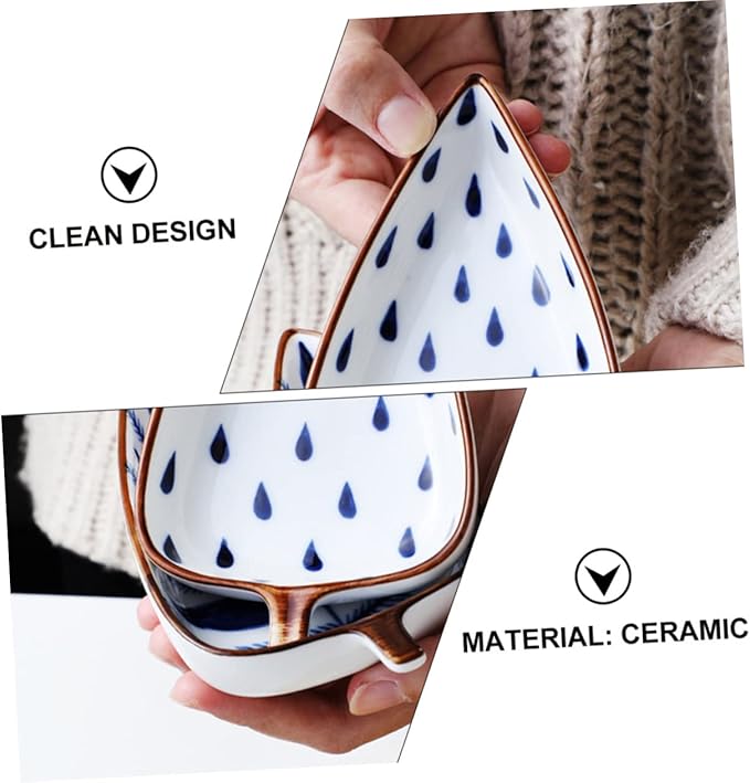 Sosoport 3pcs Ceramic Mini Sauce Dish Set Colorful Glazed Kitchen Appetizer Plates Food Sauce Dishes for Entertaining Dishwasher Safe Random Style