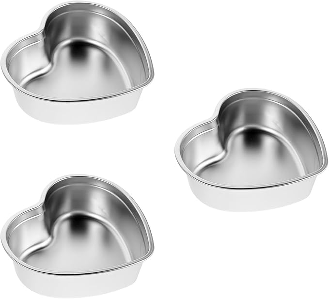 LUOZZY 3pcs Stainless Steel Heart Shaped Snack Dish Serving Tray for Condiments Fruit and Jewelry Display