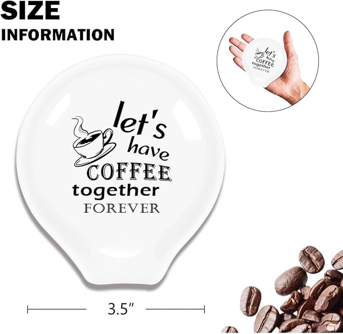 Funny Coffee Spoon Holder-Coffee Spoon Rest-Cafe Bar Station Accessories-Let's Have Coffee Together Forever Sign