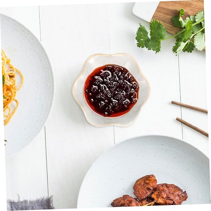 3pcs Ceramic Seasoning Dishes Assorted Color Appetizer Plates for Sauces Dips and Condiments for Home Restaurants and Entertaining