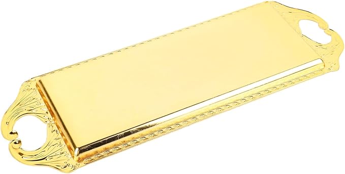 Rectangular Metal Tray, Small Elegant Decorative Serving Tray, Silver - Durable Premium Metal, Multipurpose for Veggie Tray, Coffee Table, Fruit Display