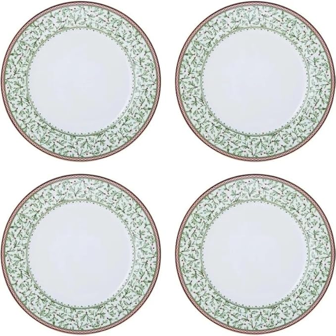 Holiday Traditions Dinnerware Set with Mugs Round Ceramic Dessert Plates Family Hotel Tableware
