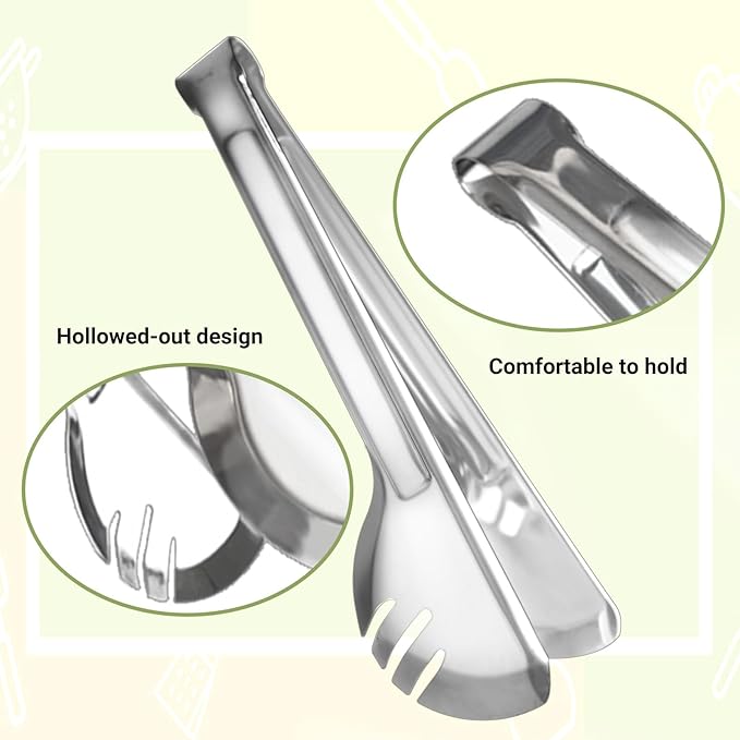 30 Pcs Stainless Steel Serving Utensils Set,With Large Spoons, Slotted Spoons, Forks, Soup Ladle, Pie Server, and Tongs for Home Buffet Party Supplies(Silver)