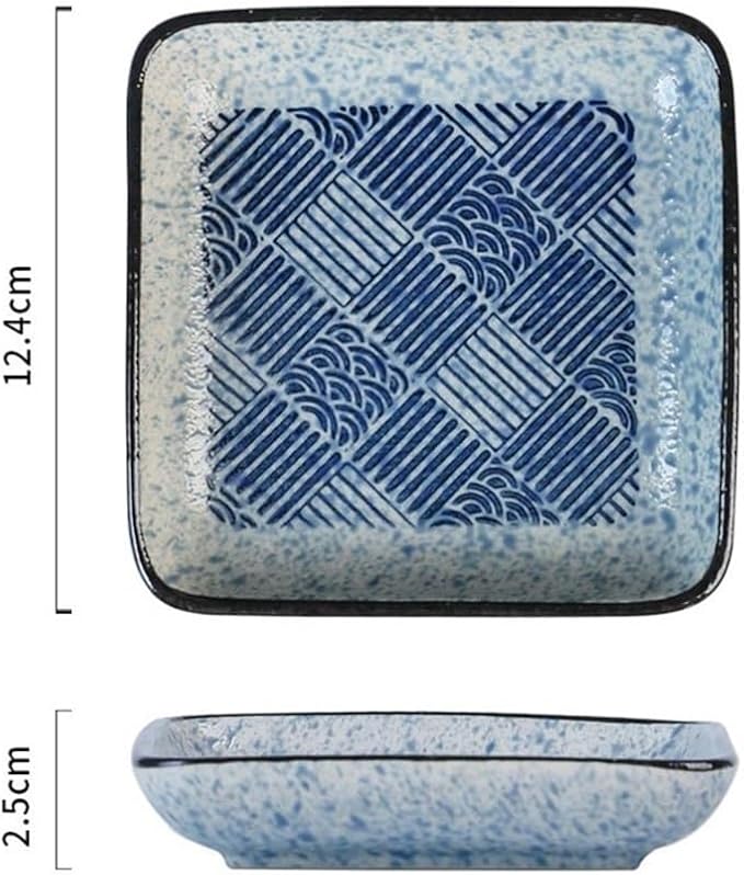 Appetizer Plates Square Ceramic Sushi Plate Shallow Sauce Dish Soy Meat Salad Trays Kitchen Accessories for Condiment